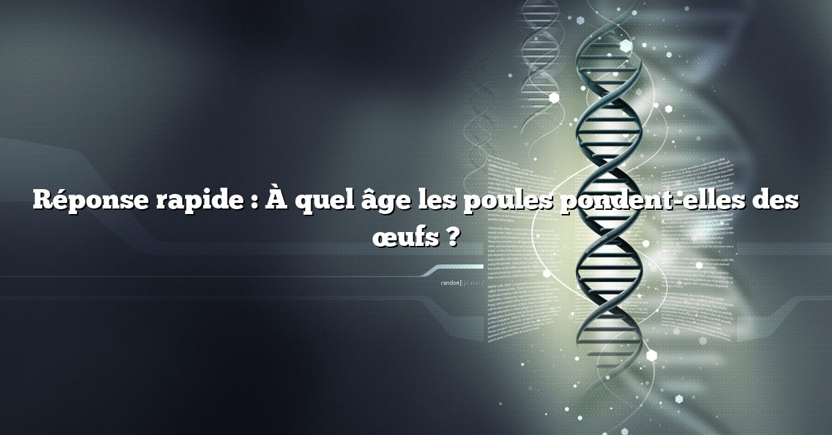 Réponse rapide : À quel âge les poules pondent-elles des œufs ?